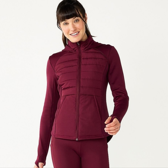 tek gear Jackets & Blazers - 🆕️TEK GEAR Hoodie Jacket Burgundy